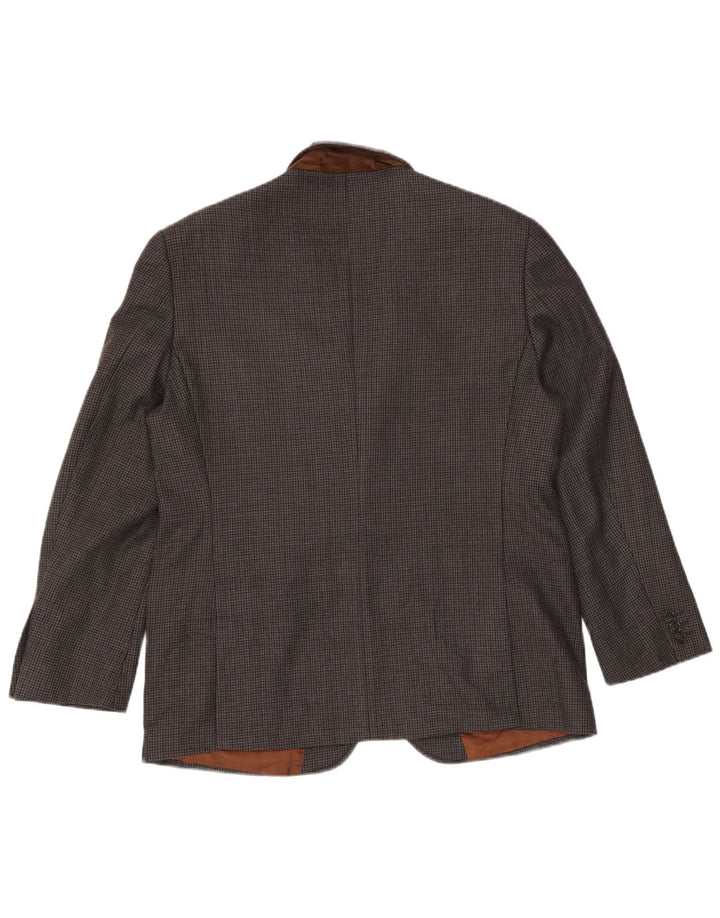 Marks & Spencer Ανδρικό σακάκι σακάκι με 2 κουμπιά UK 42 Large Grey Check Wool