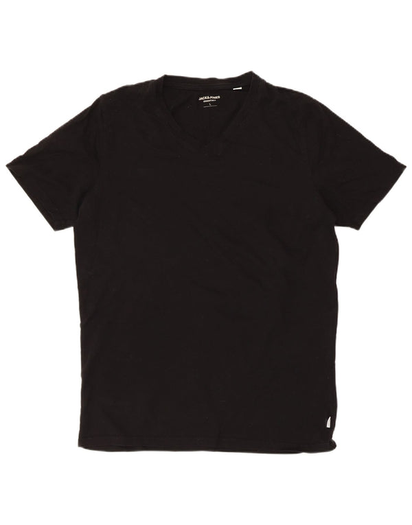 JACK & JONES Ανδρικό T-Shirt Top μεγάλο μαύρο βαμβακερό