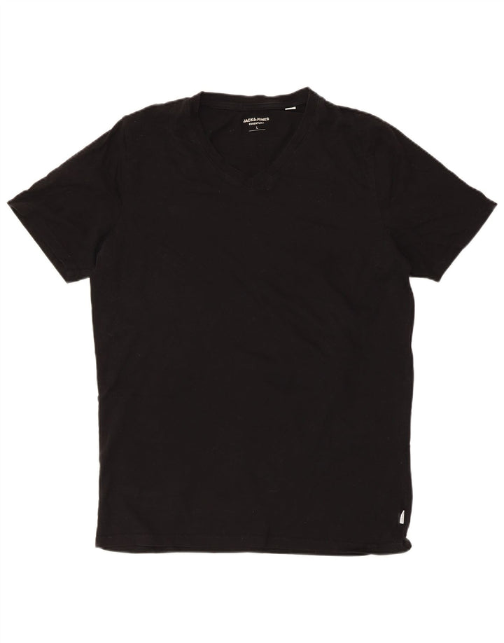 JACK & JONES Ανδρικό T-Shirt Top μεγάλο μαύρο βαμβακερό