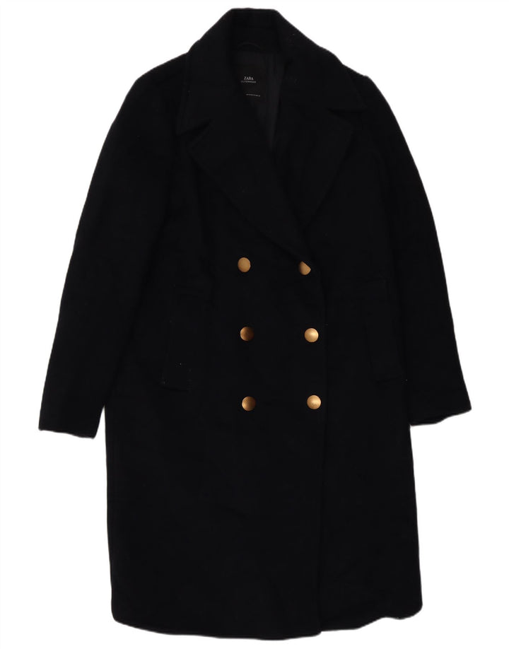 Zara Γυναικείο Παλτό με διπλό στήθος UK 14 Medium Navy Blue