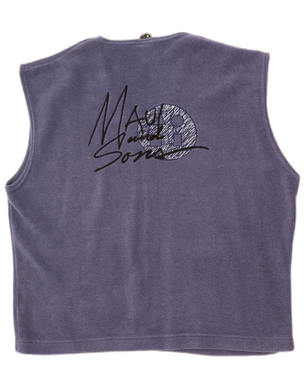 Maui and Sons Mens Graphic Fleece Gilet UK 42 XL Blue Polyester