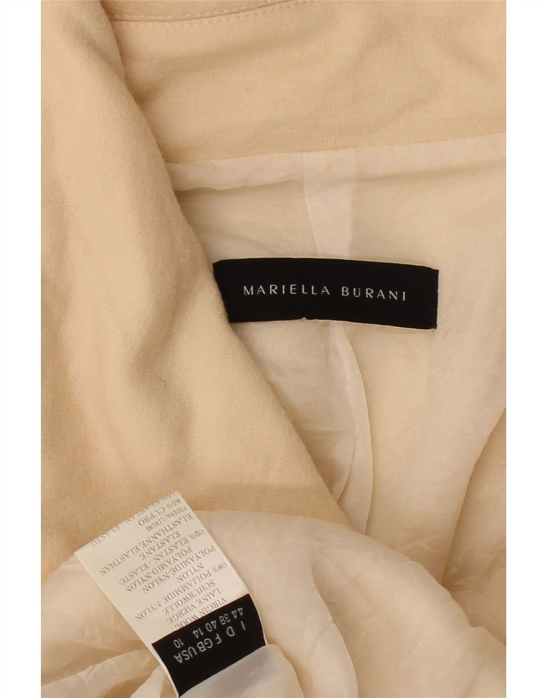 MARIELLA BURANI Womens 2 Button Blazer Jacket UK 14 Medium  Beige Vintage Mariella Burani and Second-Hand Mariella Burani from Messina Hembry 