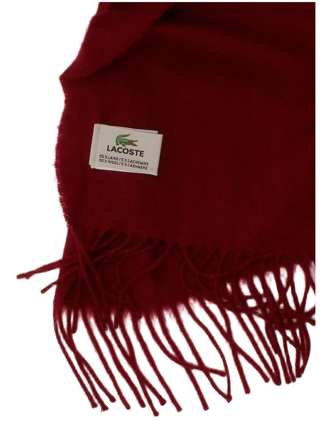 Ανδρικό ορθογώνιο φουλάρι Lacoste One size κόκκινο μαλλί Classic
