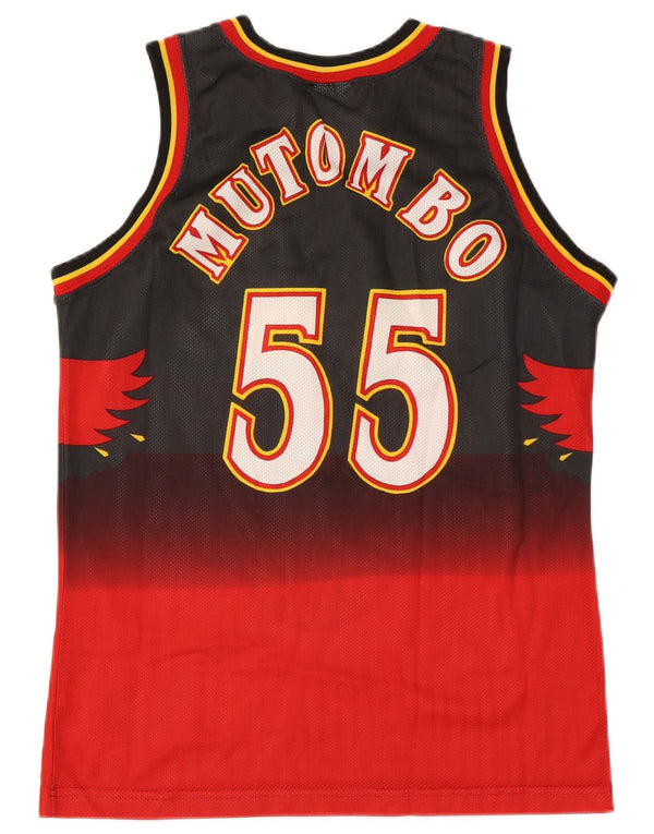 Champion Mens 1996-99 Atlanta Hawks Mutombo Away Top Medium Red