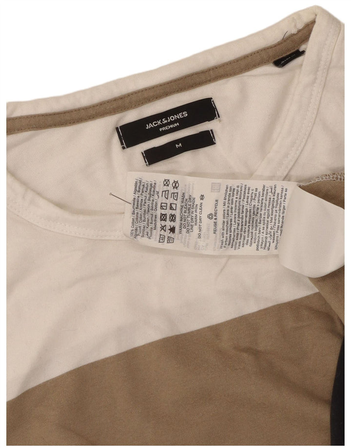 Jack & Jones Ανδρικό T-Shirt Top Medium Beige Colourblock Βαμβακερό
