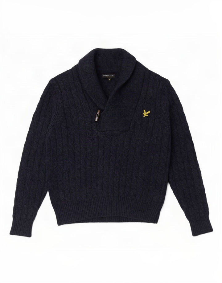 Ανδρικό πουλόβερ με λαιμόκοψη με σάλι Lyle & Scott Μαλλί μεσαίου μήκους