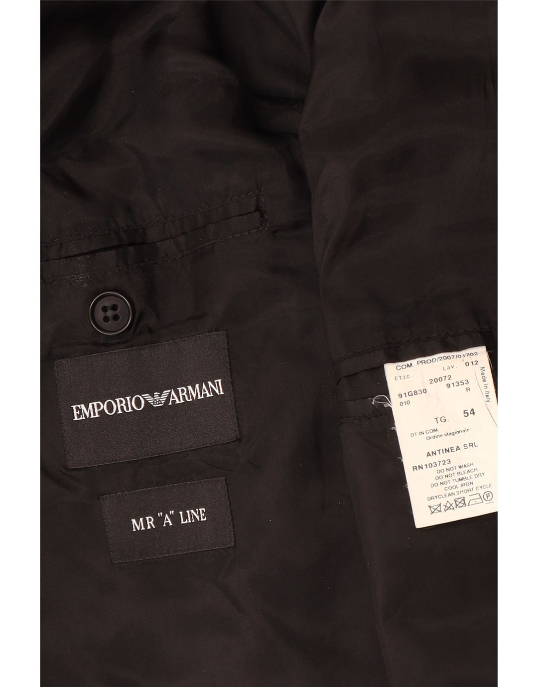 EMPORIO ARMANI Ανδρικό σακάκι με 2 κουμπιά σακάκι IT 54 XL μαλλί με γκρι στίγματα