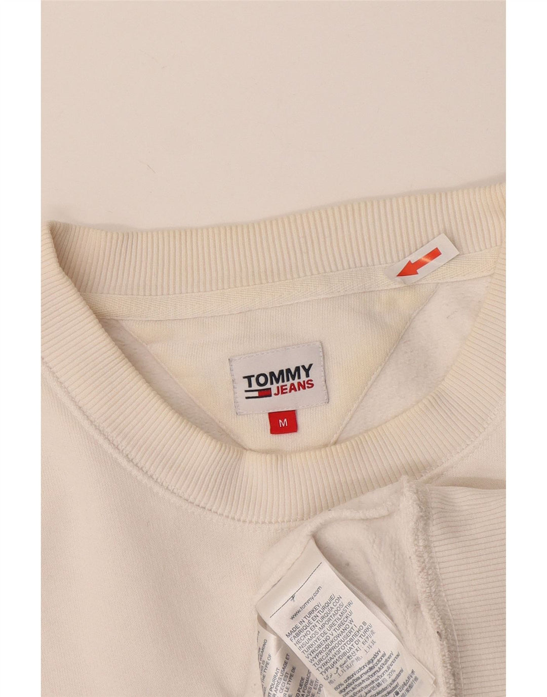 Γραφικό ανδρικό φούτερ Tommy Hilfiger, μεσαίο λευκό βαμβακερό