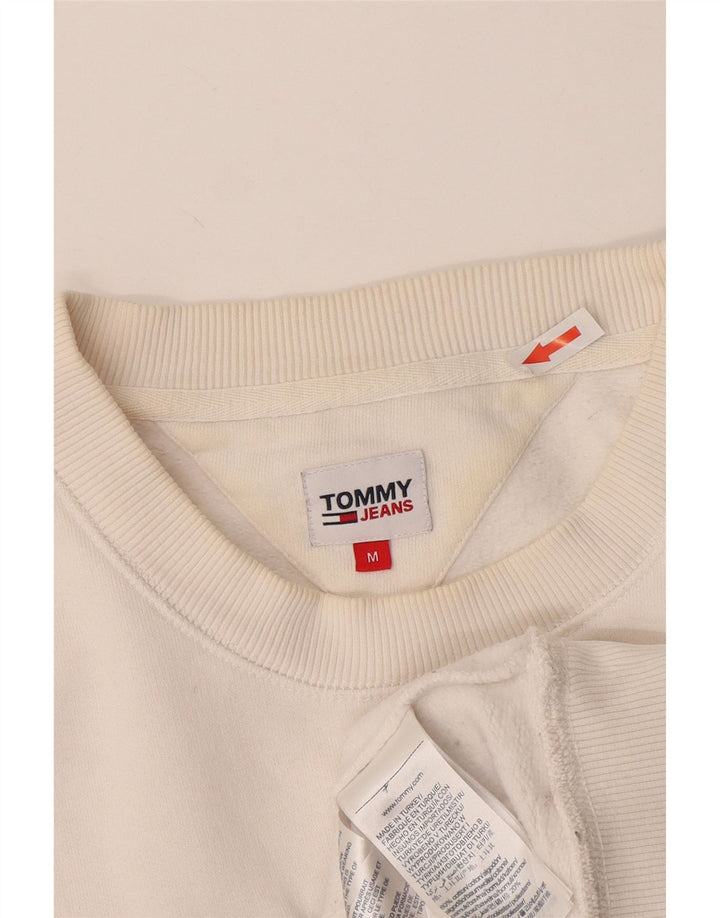 Γραφικό ανδρικό φούτερ Tommy Hilfiger, μεσαίο λευκό βαμβακερό