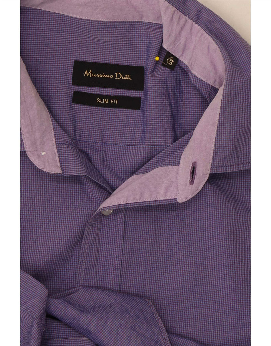 Ανδρικό πουκάμισο Massimo Dutti Slim Fit XL Purple Gingham