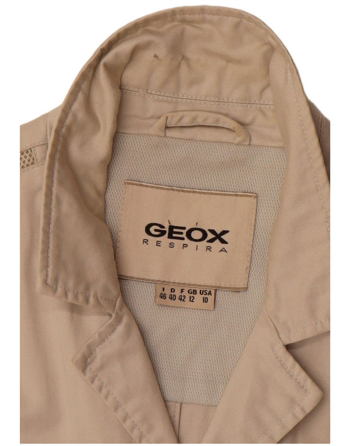 GEOX Womens Utility Jacket UK 12 Medium Beige Cotton