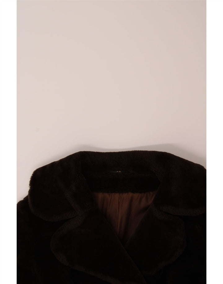 GLENSEA Womens Faux Fur Double Breasted Coat US 12 Large Brown Vintage Glensea and Second-Hand Glensea from Messina Hembry 