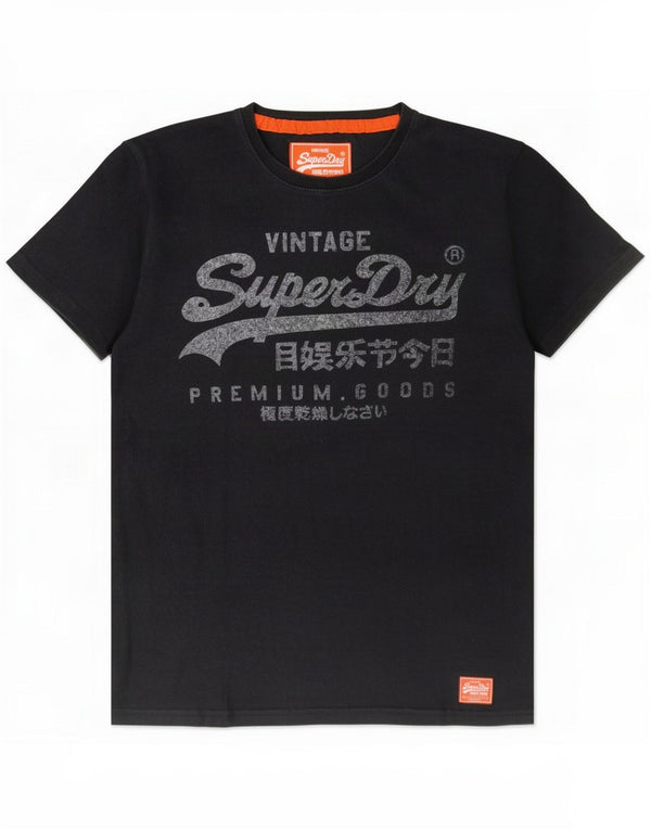 Superdry Mens Graphic T-Shirt Top Large Black Cotton