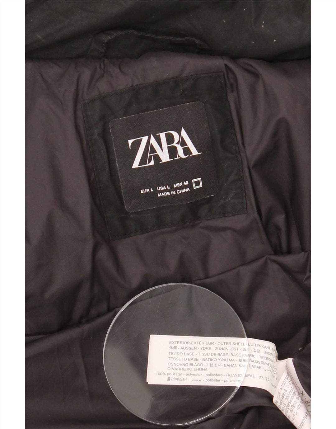 Zara Ανδρικό μπουφάν UK 40 Large Black Polyester