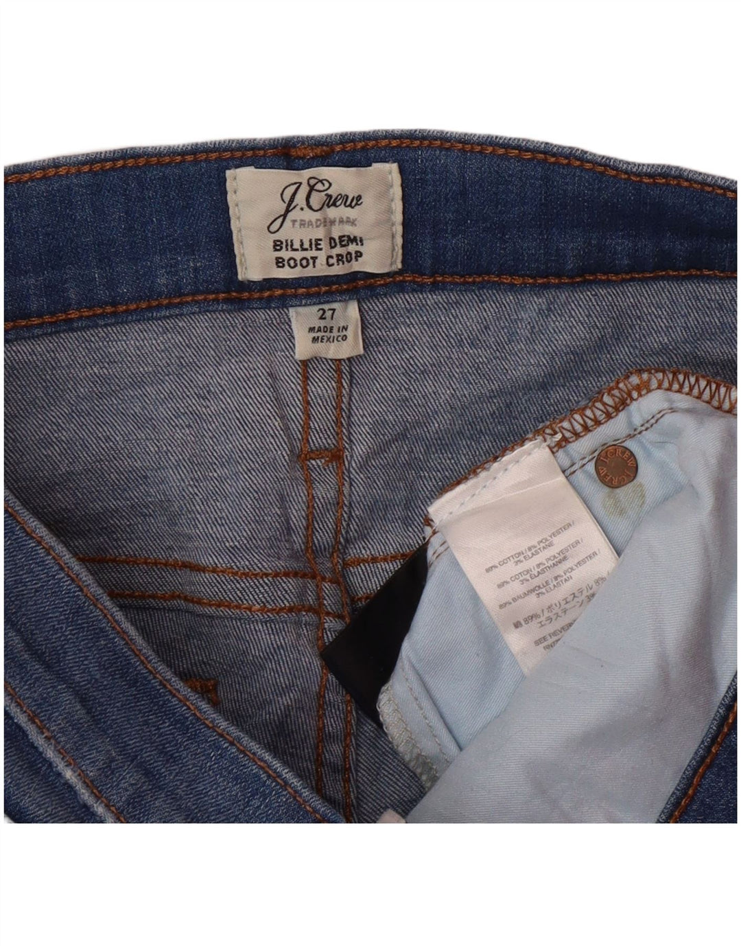 J. CREW Γυναικεία Billie Demi Bootcut Cropped Jeans W27 L25 Blue Cotton