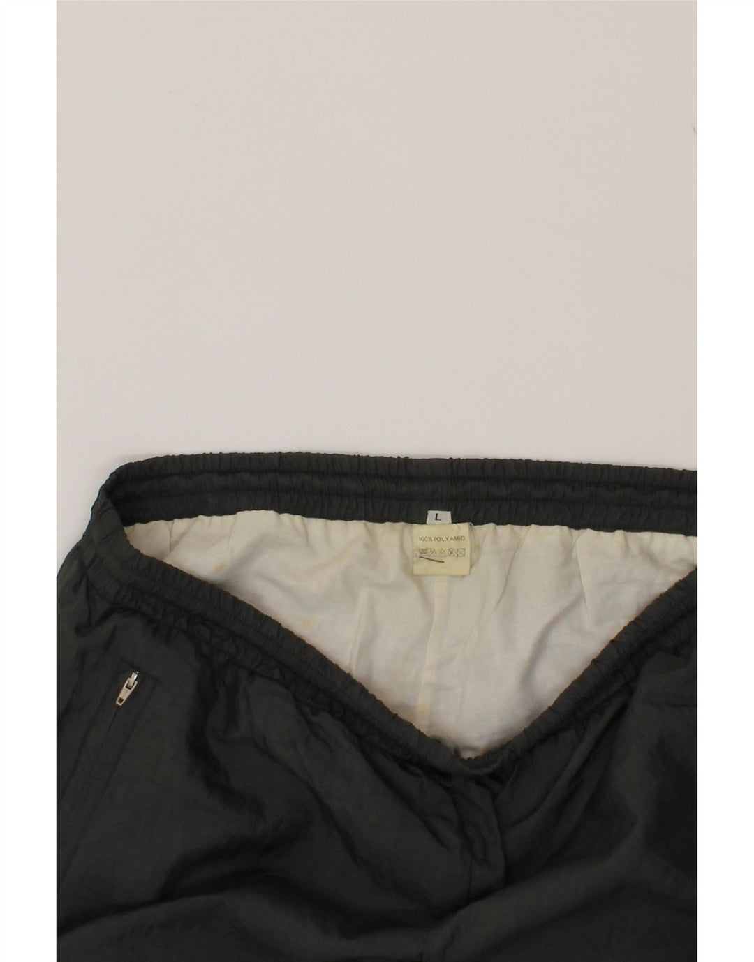 VINTAGE Mens Tracksuit Trousers Joggers Large  Grey Polyamide Vintage Vintage and Second-Hand Vintage from Messina Hembry 