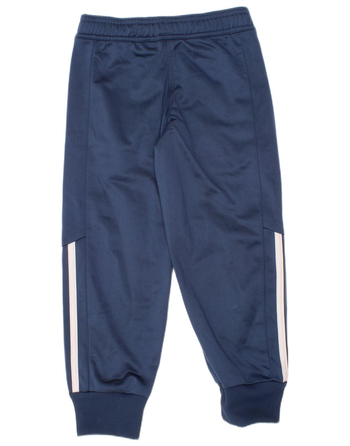 Adidas Boys Tracksuit Trousers Joggers 4-5 Years Navy Blue Polyester