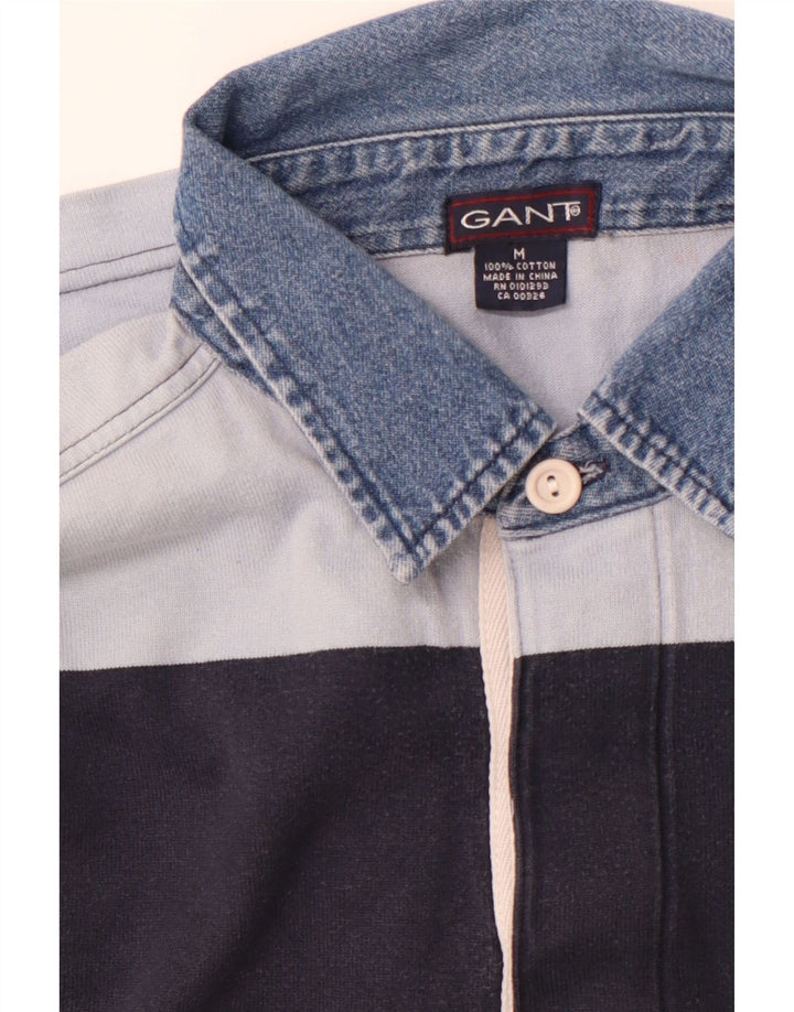 Ανδρικό μακρυμάνικο μπλουζάκι ράγκμπι πόλο GANT Βαμβακερό μεσαίο ναυτικό μπλε ριγέ