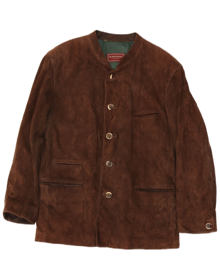 Ανδρικό Suede Jacket Schneiders UK 44 2XL Καφέ Δερμάτινο Classic