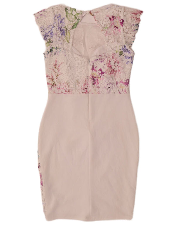 Lipsy Γυναικείο Δαντελένιο Φόρεμα UK 12 Medium White Floral Polyester
