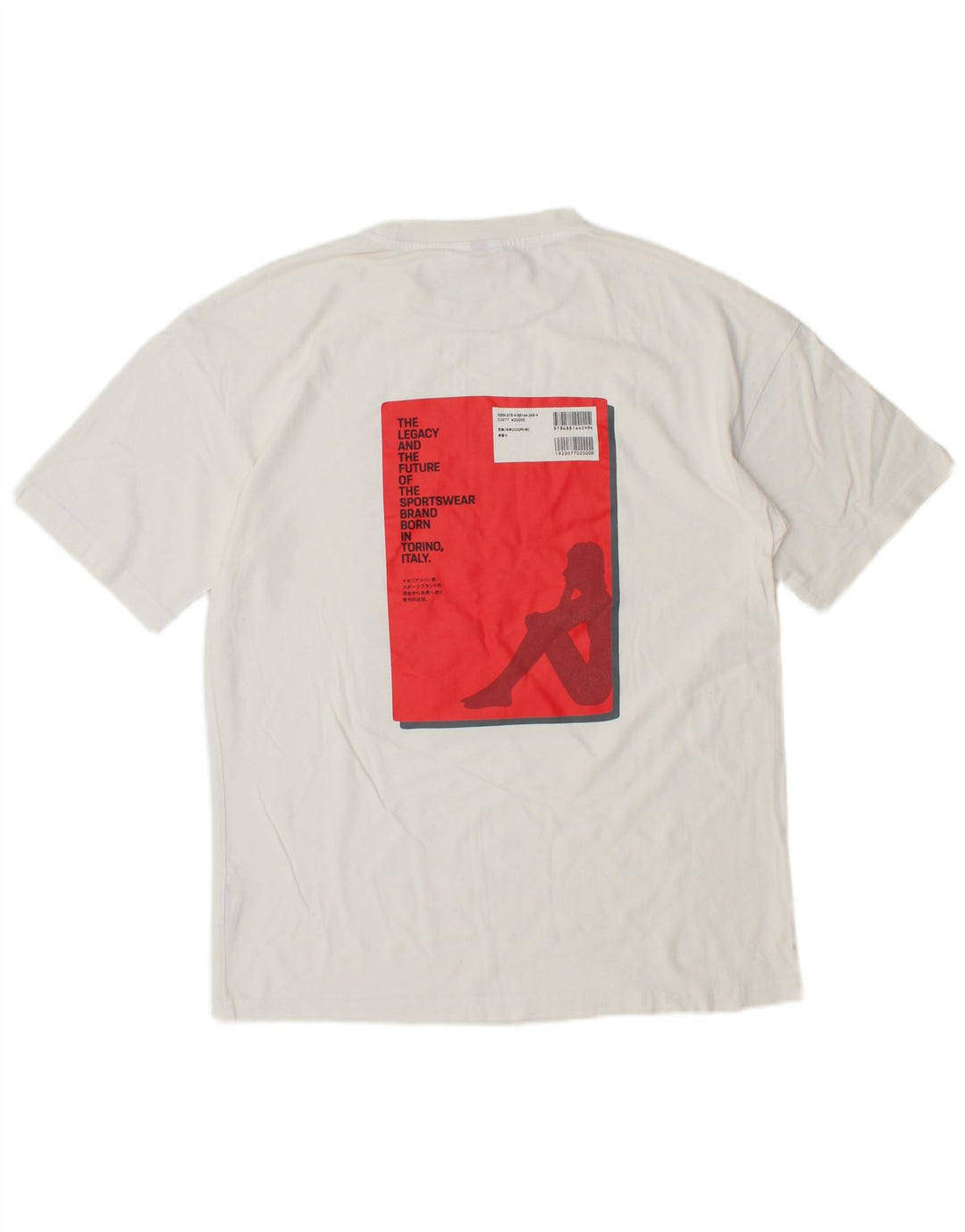 KAPPA Ανδρικό γραφικό T-Shirt Top Μικρό λευκό βαμβακερό