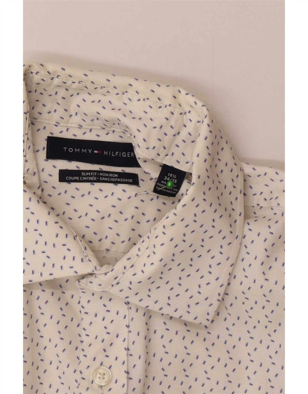 Ανδρικό πουκάμισο Tommy Hilfiger Slim Fit Size 15 1/2 Medium White Spotted