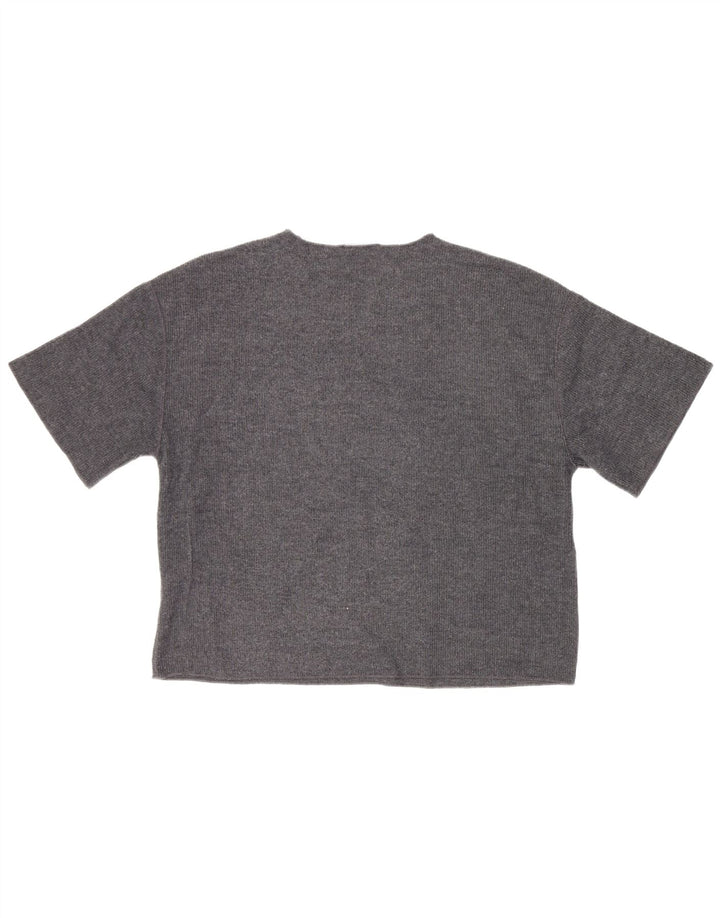 Zara Γυναικείο T-Shirt Top UK 10 Small Grey Polyester
