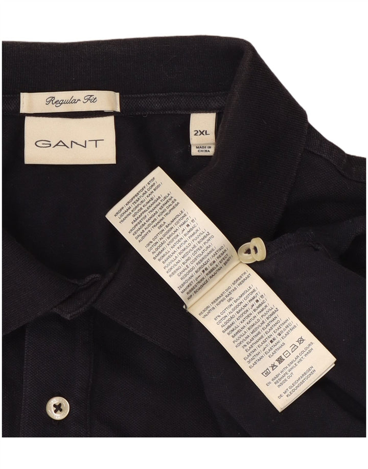 Ανδρικό πουκάμισο πόλο Gant 2XL Navy Blue Cotton