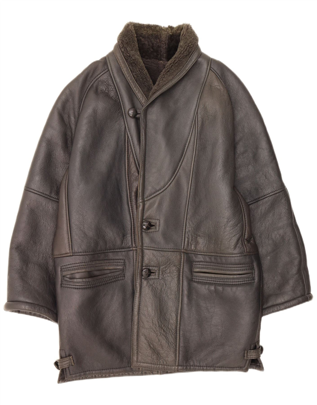 Vintage Ανδρικό Πανωφόρι Shearling UK 42 XL Μαύρο