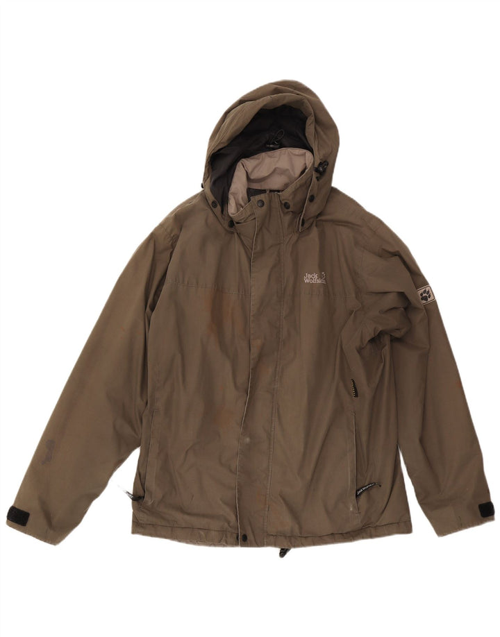 Ανδρικό μπουφάν με κουκούλα Jack Wolfskin UK 36/38 Medium Beige