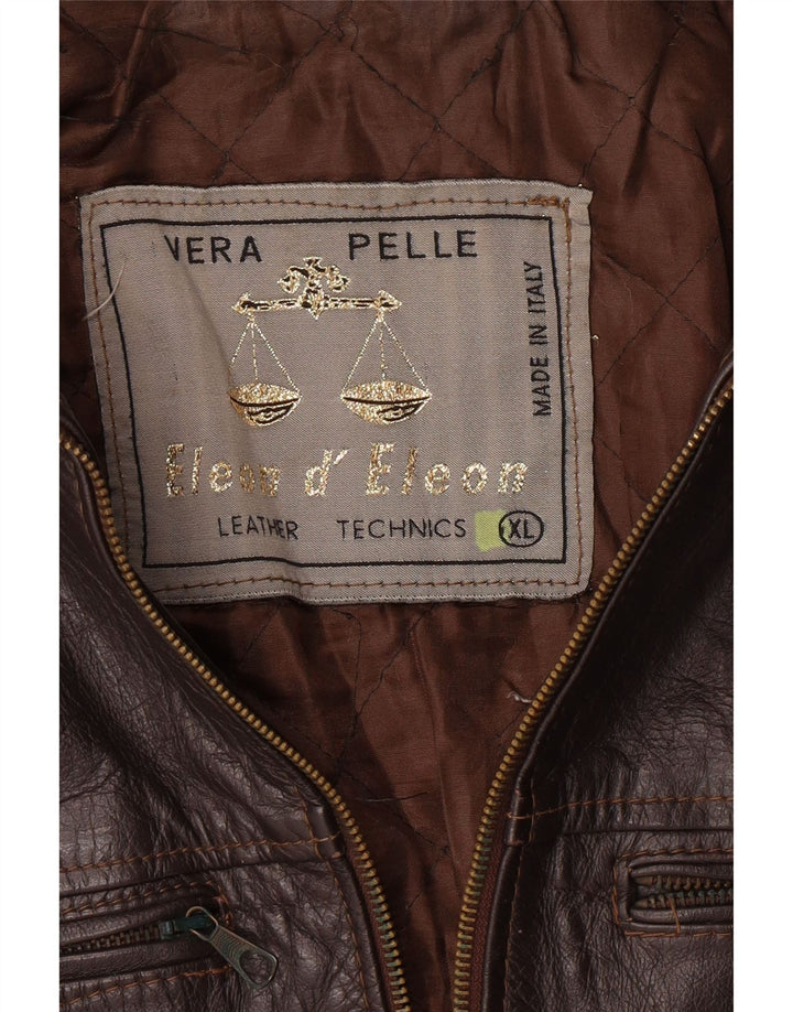 VINTAGE Ανδρικό Δερμάτινο Μπουφάν UK 42 XL Καφέ Δερμάτινο