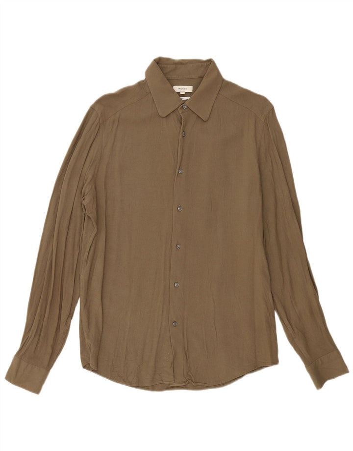 Ανδρικό πουκάμισο Reiss Slim Fit Large Khaki Viscose