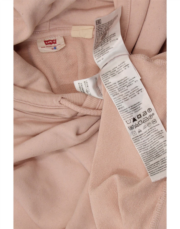 LEVI'S Γυναικείο Hoodie Jumper UK 14 Medium Pink Βαμβακερό