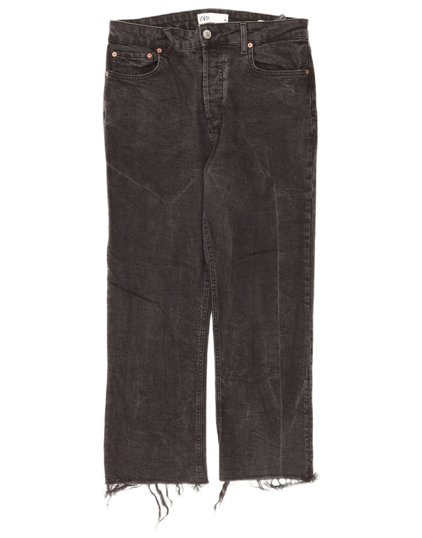 Zara Γυναικείο Cropped Jeans EU 42 Large W32 L25 Μαύρο βαμβακερό