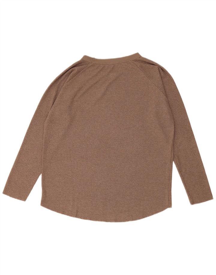 Zara Γυναικείο τοπ μακρυμάνικο UK 10 Small Brown