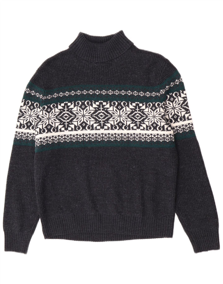 Ανδρικό πουλόβερ Canda Roll Neck Jumper Medium Navy Blue Fair Isle Acrylic