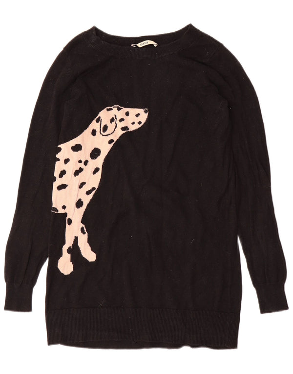 Γυναικείο φόρεμα Oasis Graphic Jumper UK 6 XS Μαύρο βαμβακερό