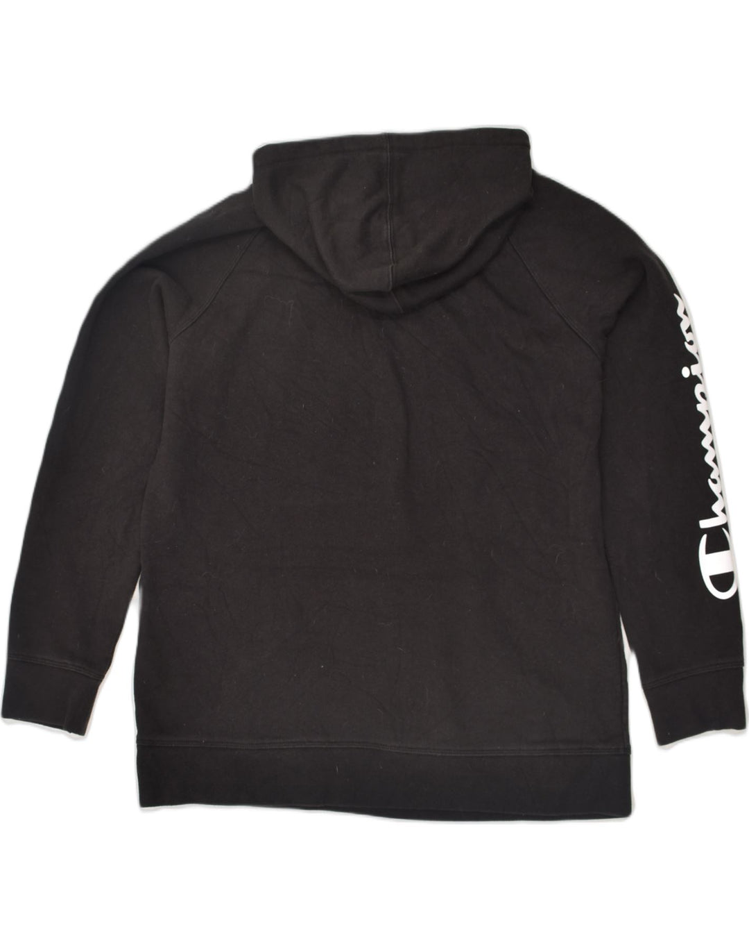 CHAMPION Mens Graphic Hoodie Jumper Medium Black Cotton | Vintage Champion | Thrift | Second-Hand Champion | Used Clothing | Messina Hembry 
