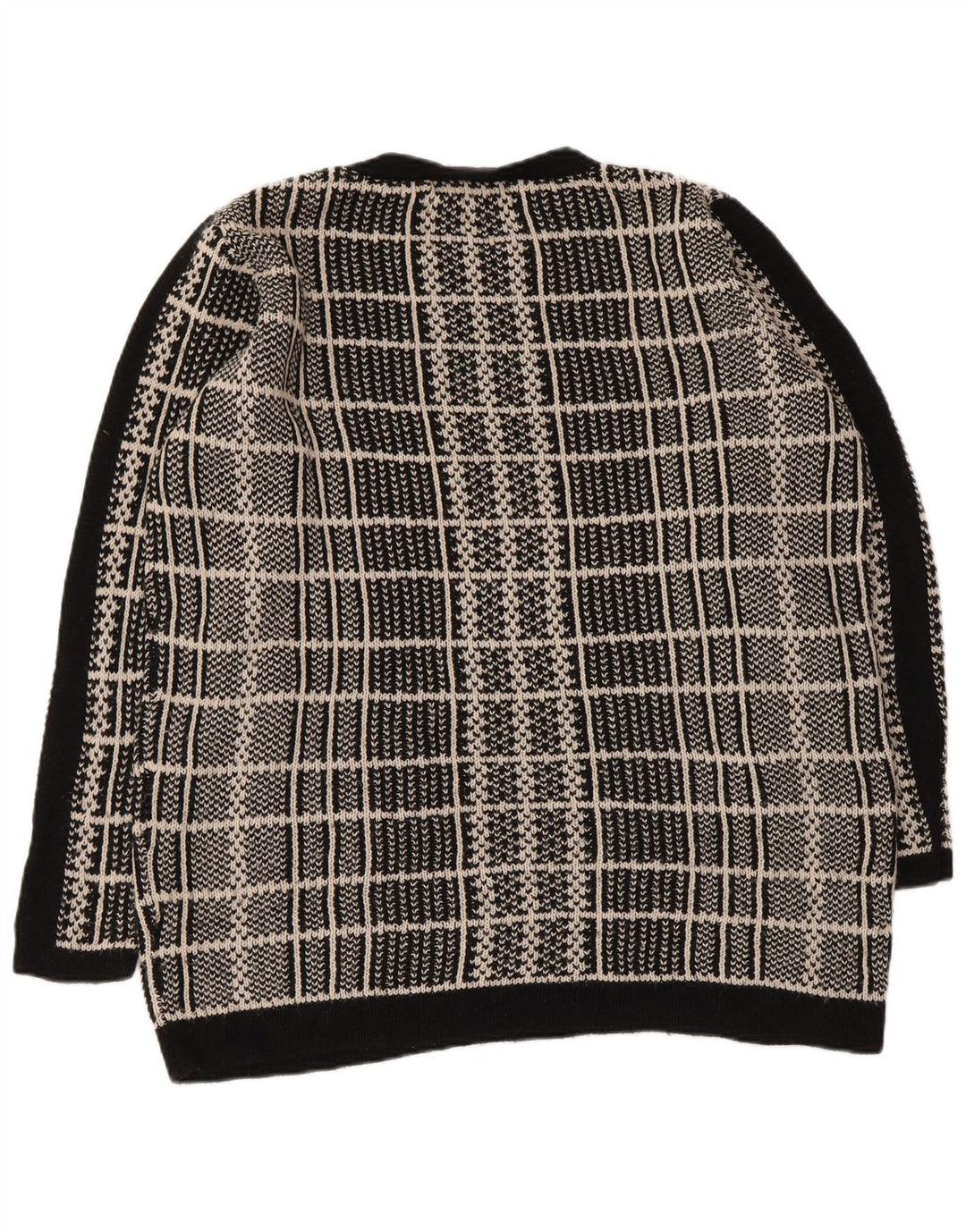 MARKS & SPENCER Γυναικείο πουλόβερ με λαιμόκοψη UK 16 Large Black Check