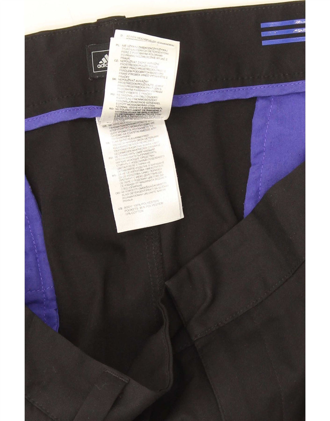 Ανδρικό ίσιο παντελόνι Adidas W40 L30 μαύρο πολυεστέρα