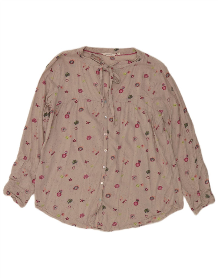 White Stuff Γυναικείο Πουκάμισο Μπλούζα UK 12 Medium Beige Floral Viscose