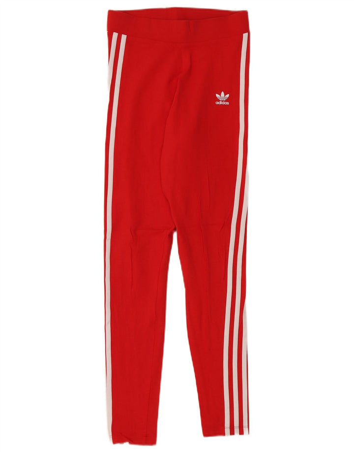 Γυναικείο κολάν Adidas UK 10 Small κόκκινο βαμβακερό