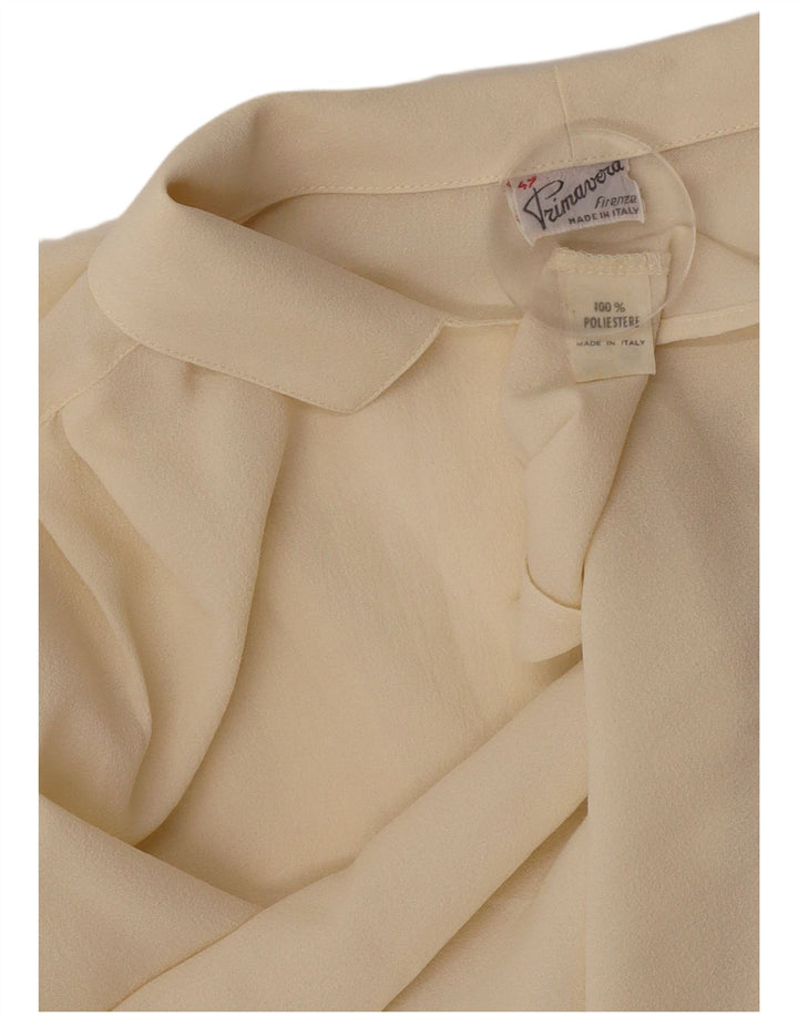 Vintage γυναικείο πουκάμισο μπλούζα IT 47 XL Beige Polyester