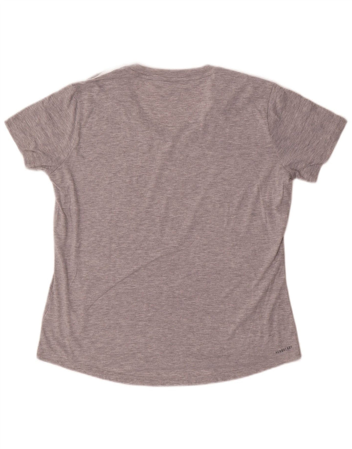 Adidas Γυναικείο T-Shirt Top UK 16/18 Large Grey Polyester