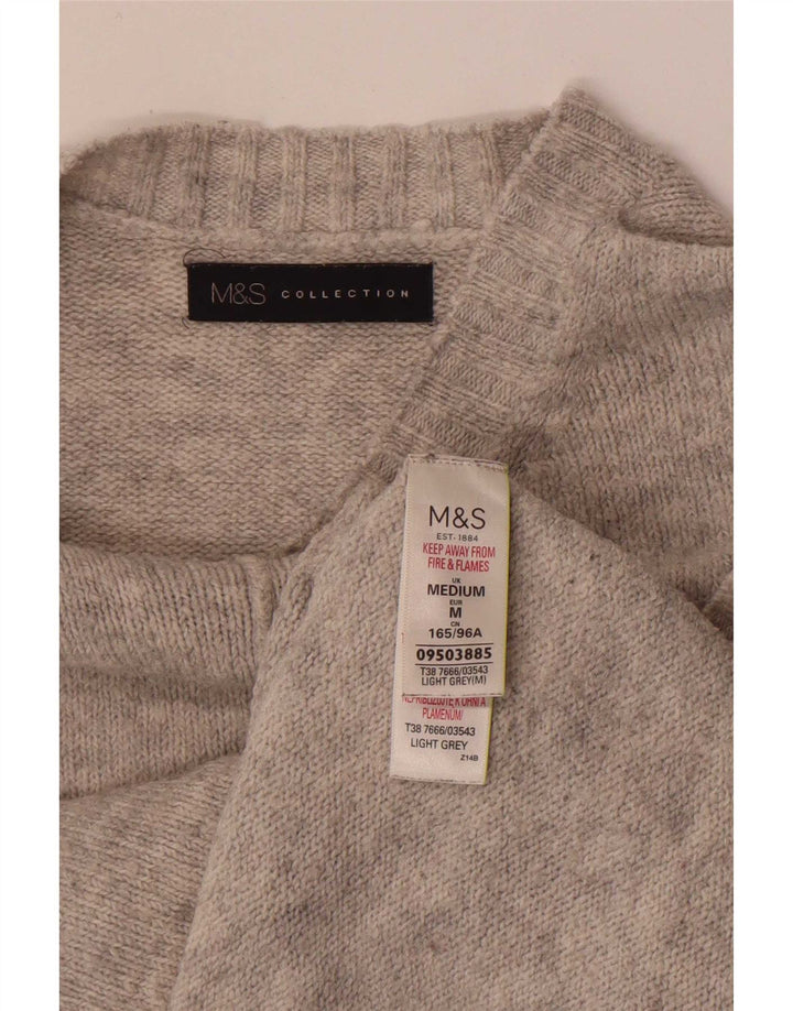 Marks & Spencer Γυναικείο πουλόβερ με λαιμόκοψη UK 14 μεσαίου γκρι ακρυλικό