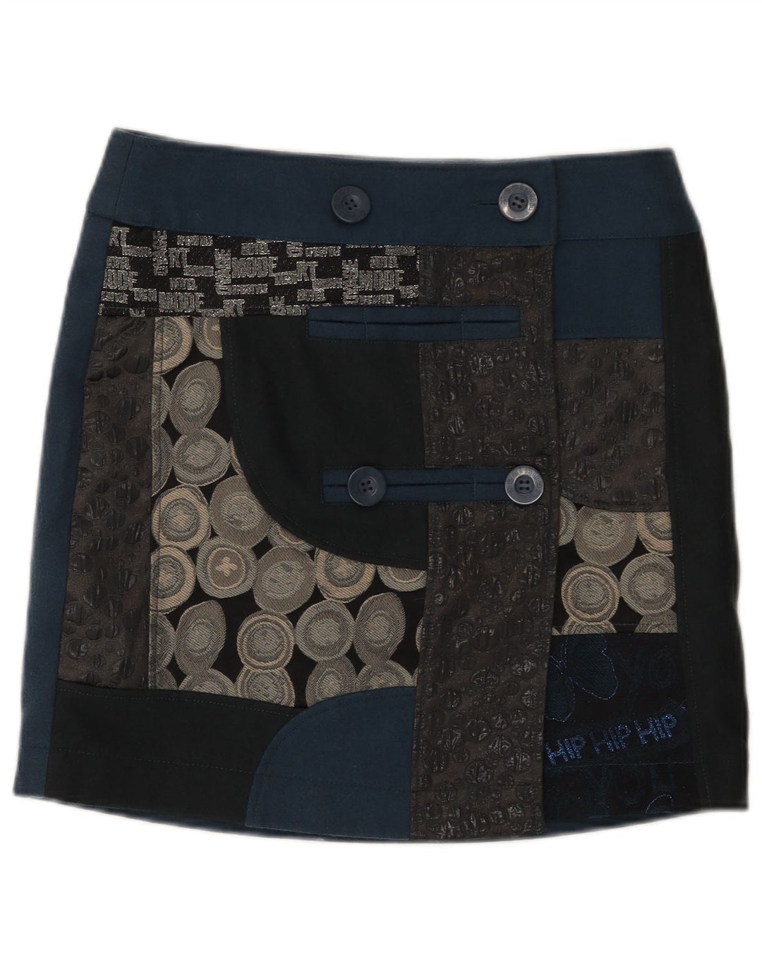 Desigual γυναικεία φούστα A-Line EU 38 Medium W32 Navy Blue Geometric