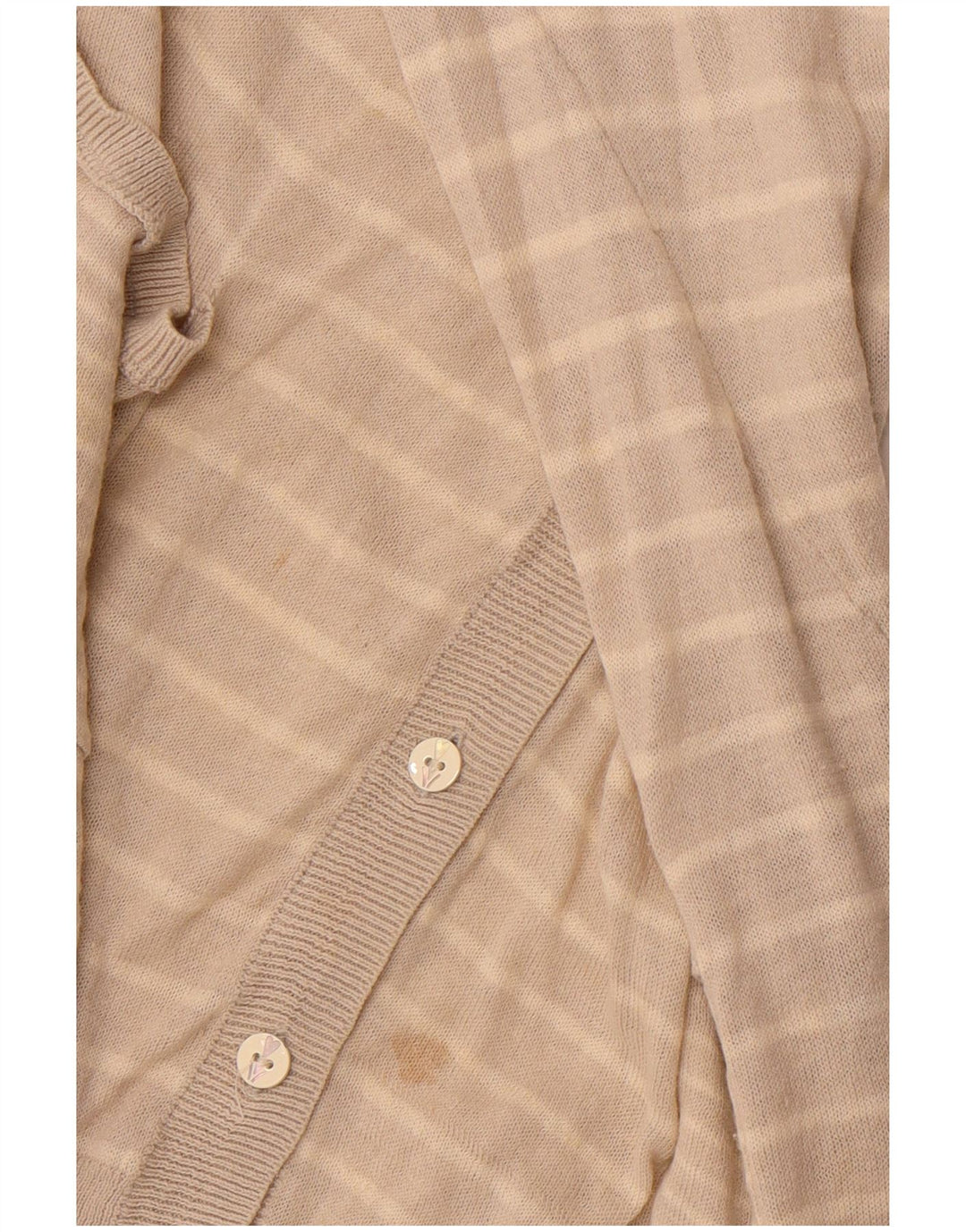 WHITE STUFF Γυναικείο πουλόβερ ζακέτα UK 14 Μεγάλο μπεζ ριγέ λινό