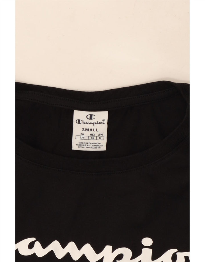 CHAMPION Γυναικείο υπερμεγέθη Crop γραφικό T-shirt Top 10 Small Black