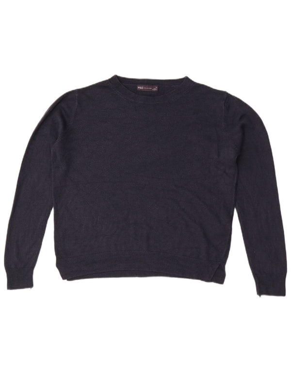 Marks & Spencer Γυναικείο πουλόβερ με λαιμόκαυστο UK 16 Large Navy Blue