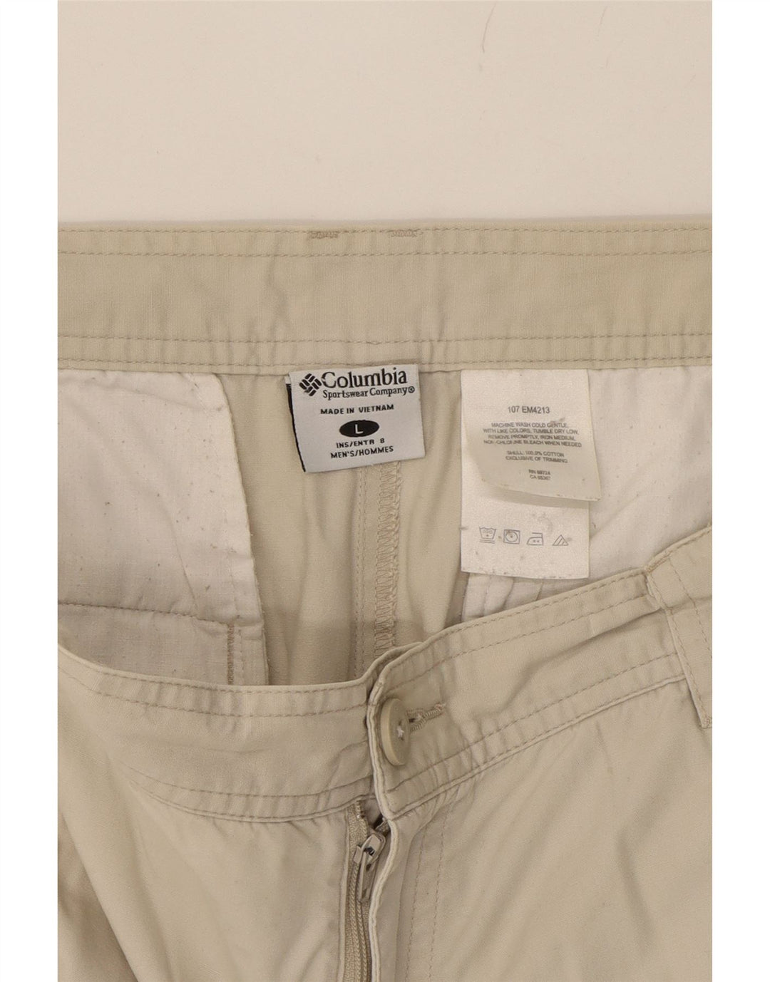 COLUMBIA Mens Cargo Shorts Large W36  Beige Cotton Vintage Columbia and Second-Hand Columbia from Messina Hembry 